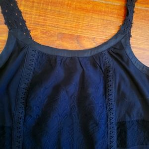 Anthropology black lace tank top